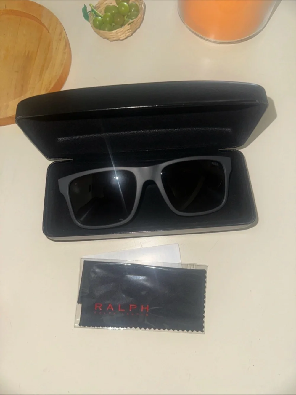 Ralph Lauren Matte Black Sunglasses with Black Case